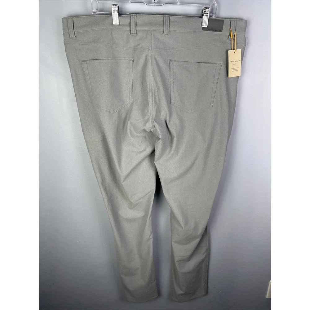 Peter Millar Brevard Performance Flannel Pants‎ Light Gray 40x34